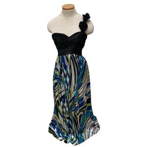 Vintage Y2K My Michelle Abstract Prom Dress Gown Juniors 5 Formal 2000’s Blue